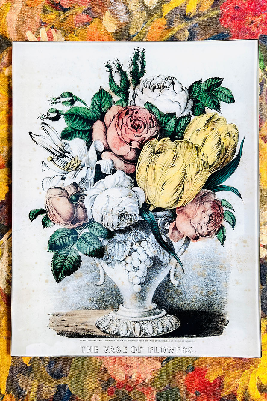 John Derian 'The Vase of Flowers II' Rectangular Tray, 28 x 35.5cm