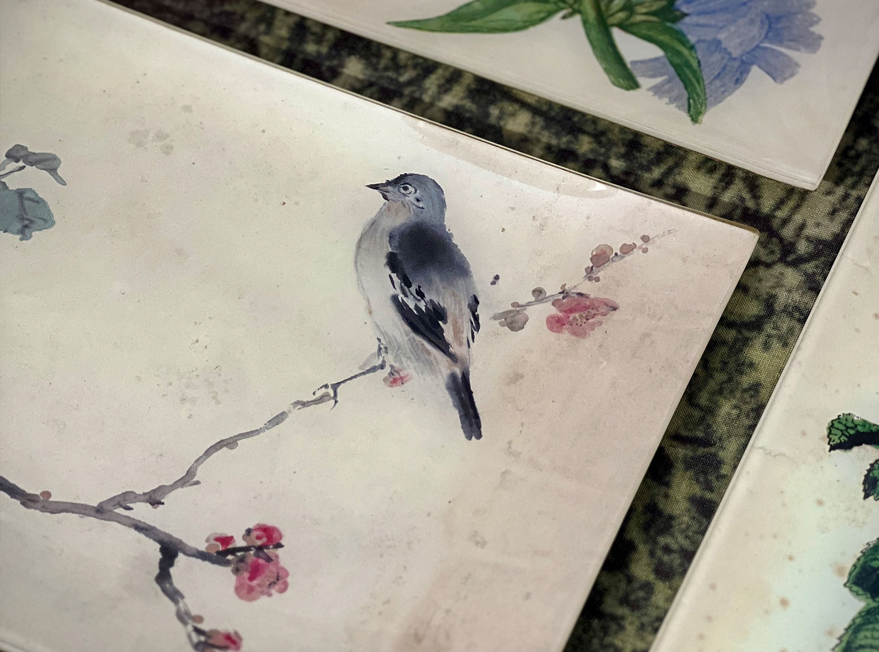 John Derian 19th Century Cherry Blossom Rectangular Tray, 20 x 27cm