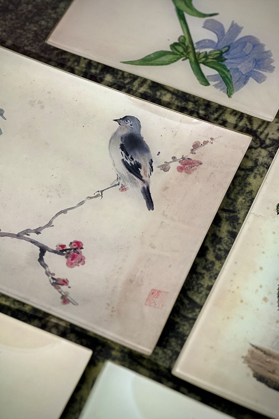 John Derian 19th Century Cherry Blossom Rectangular Tray, 20 x 27cm