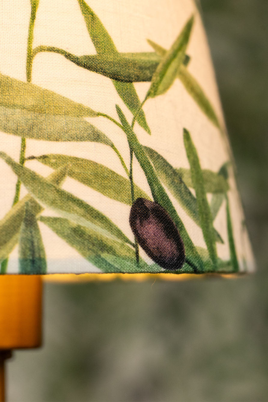 'L'Olivier' Linen French Drum Lampshade, 13cm