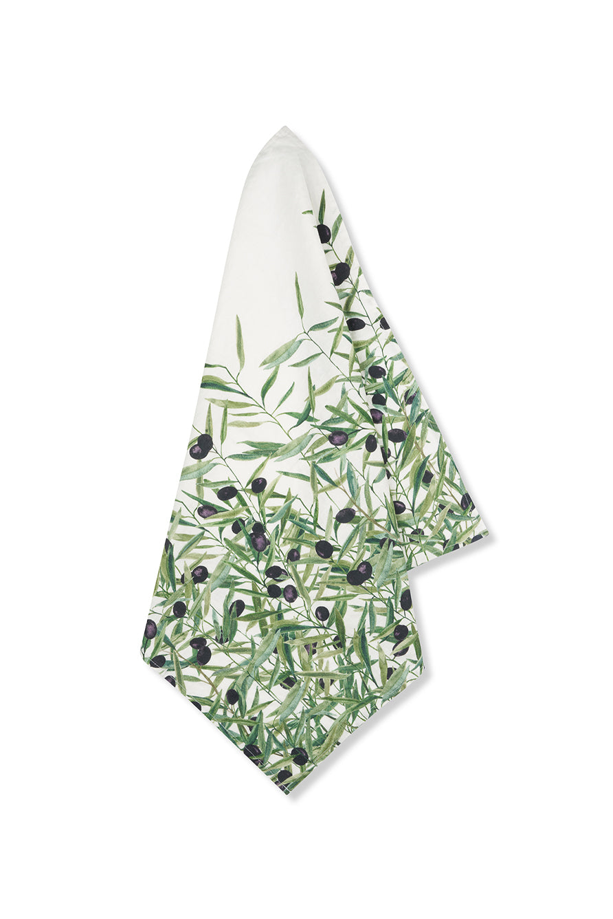 'L'Olivier' Linen Napkin in Green, 50x50cm