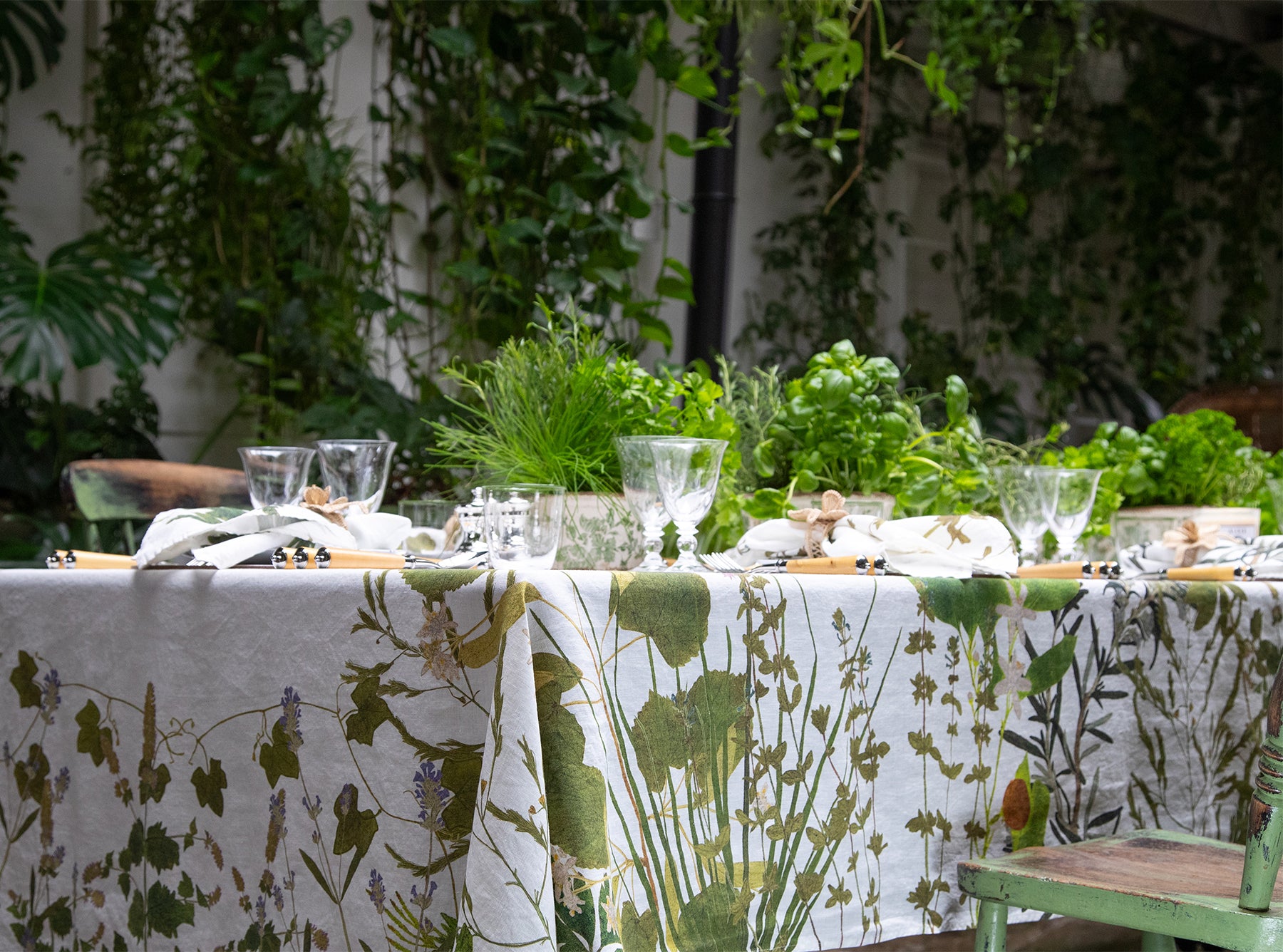 'Herb Garden' Linen Tablecloth