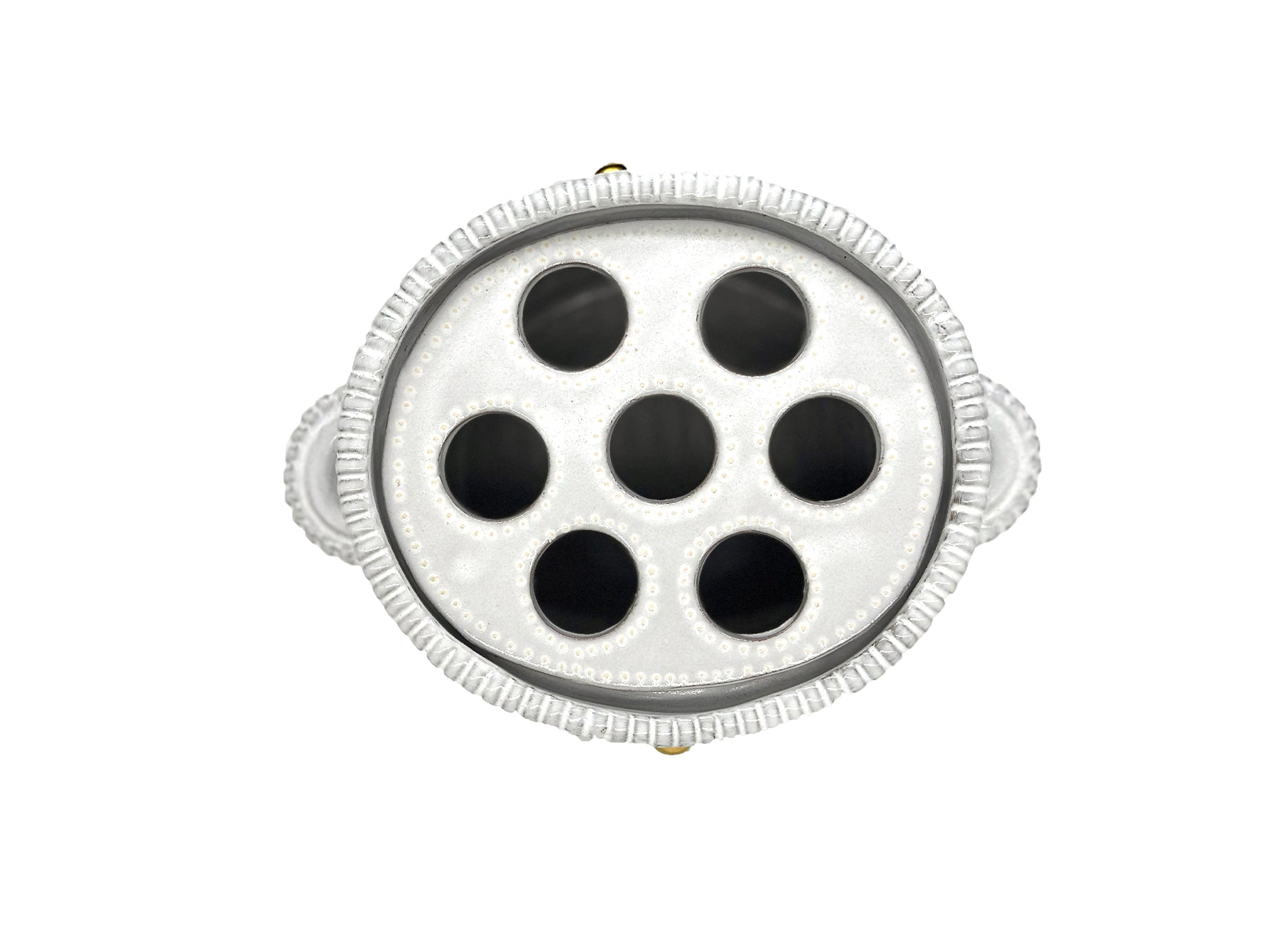 Green Laurel Interlace Tulipiere Vase with Gold Ornaments, 21cm