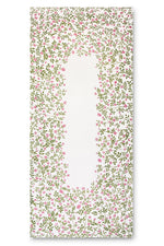 'Le Jardin des Roses' Linen Tablecloth in Pink & Green