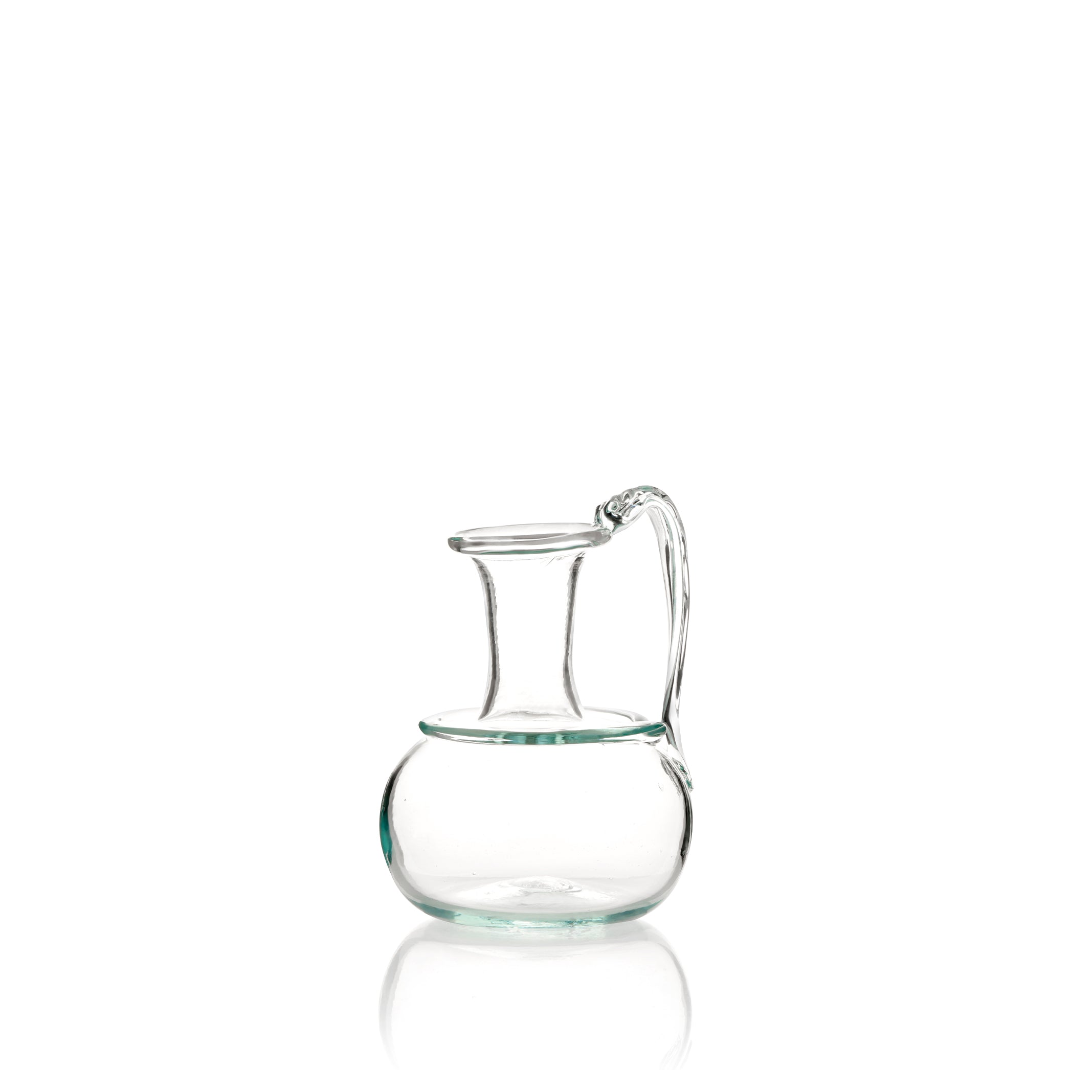 'Le Pichet' Handblown Recycled Glass Pitcher in Clear Glass, 12cm