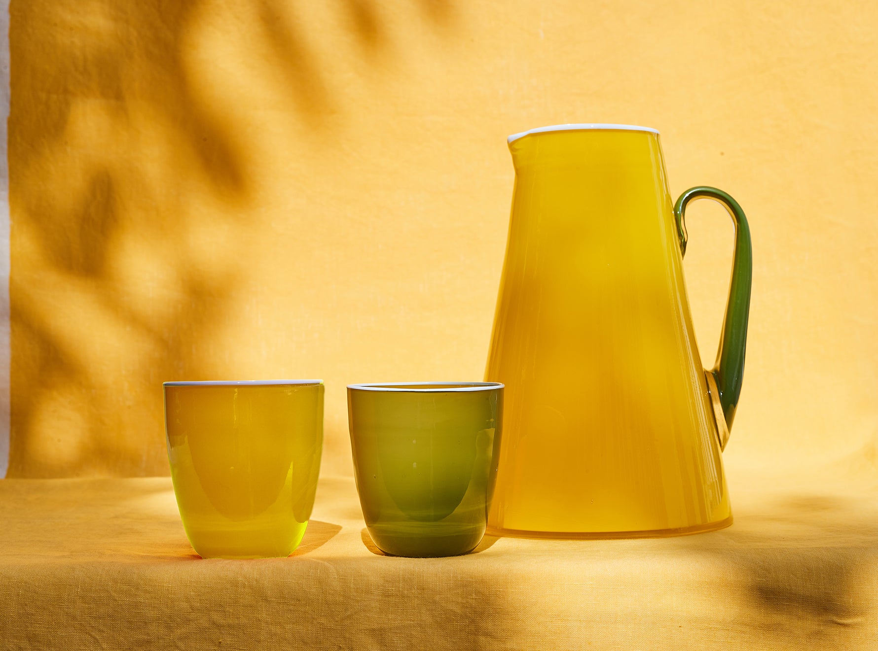 Handblown Bumba Glass Tumbler in Lemon Yellow, 30cl