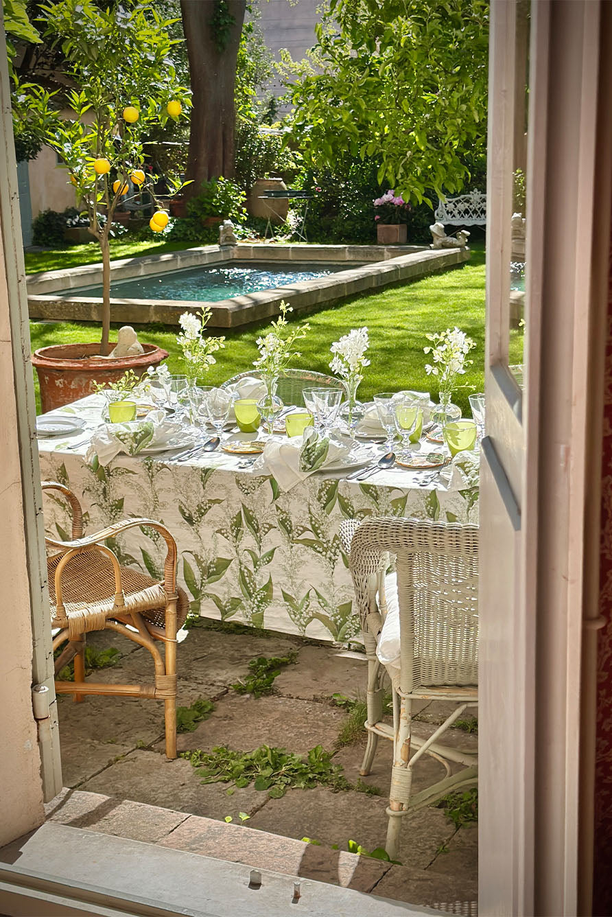 Lily of the Valley 'Muguet' Linen Tablecloth