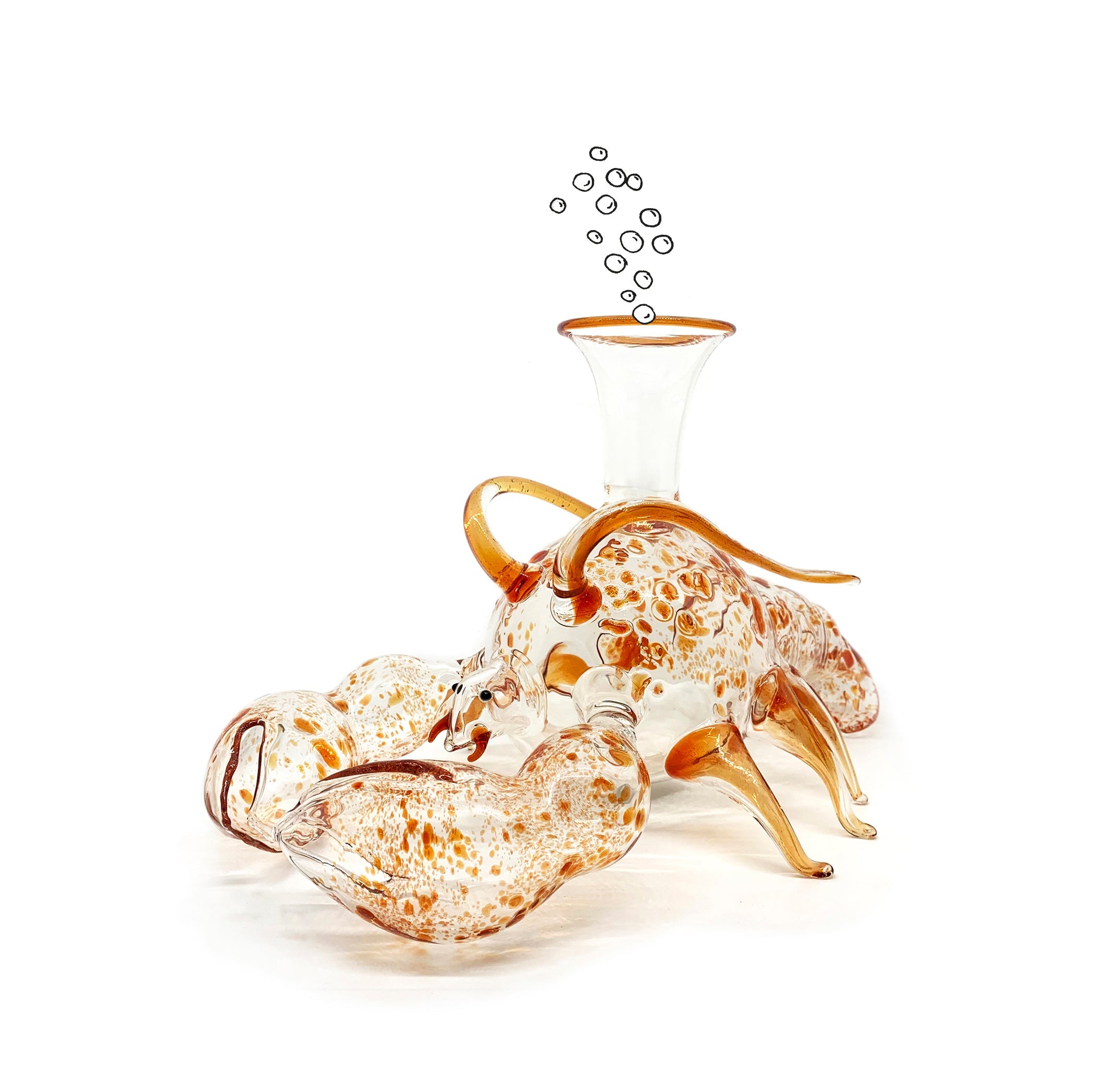 Handblown Glass Lobster Decanter, 21cm x 36cm