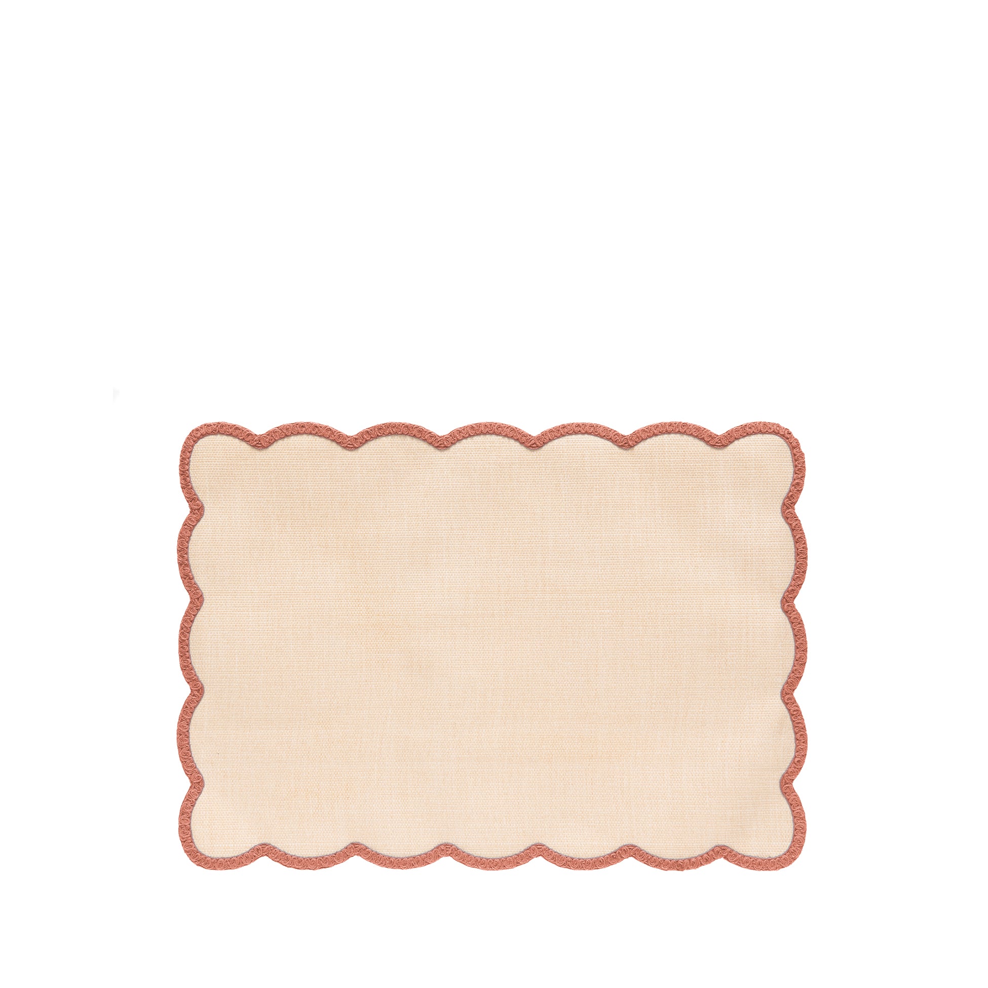 'Lola' Placemat with Scalloped Edge in Pink, 35 x 50cm