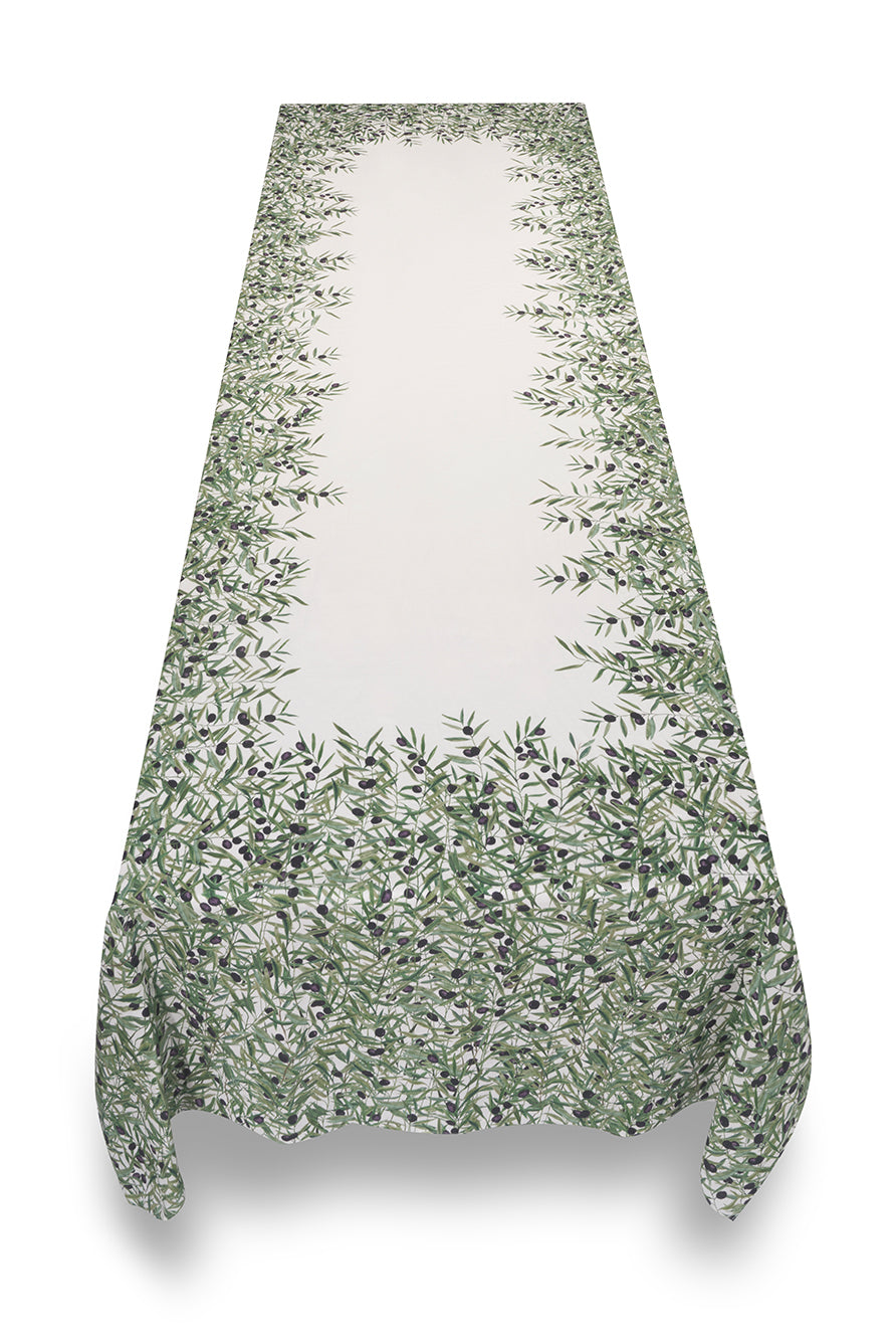 'L'Olivier' Linen Tablecloth in Green