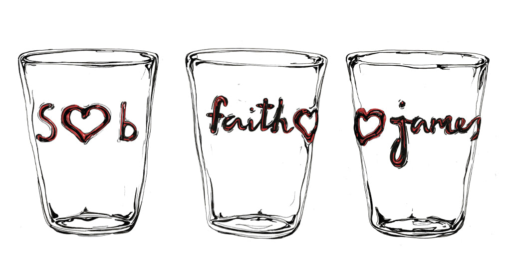 Bespoke Lovers' Heart Handblown Glass Tumbler - MADE TO ORDER