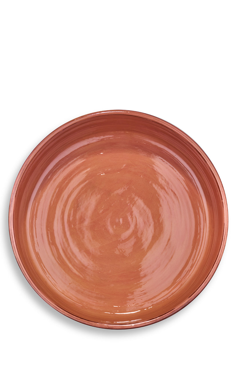 Ceramic Low Serving Bowl in Pink
