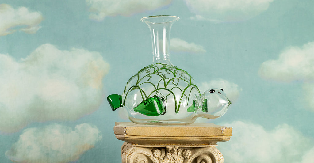 Handblown Glass Turtle Decanter, 26cm
