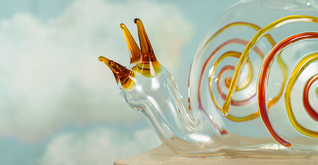 Handblown Glass Snail Decanter, 24cm