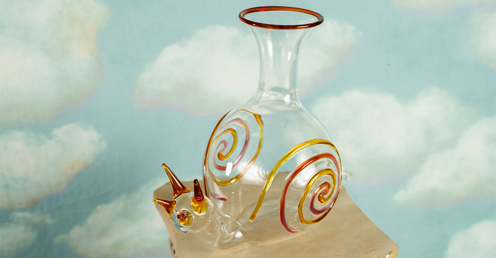 Handblown Glass Bee Vase, 17cm