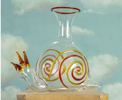 Handblown Glass Pig Decanter, 24cm
