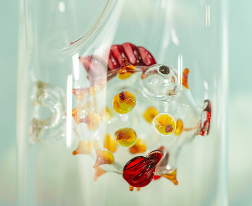 Handblown Glass Bee Vase, 17cm