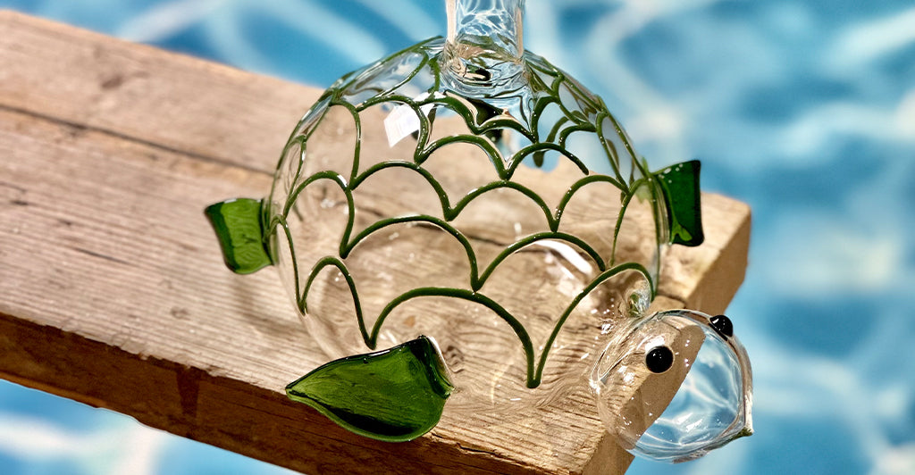Handblown Glass Turtle Decanter, 26cm