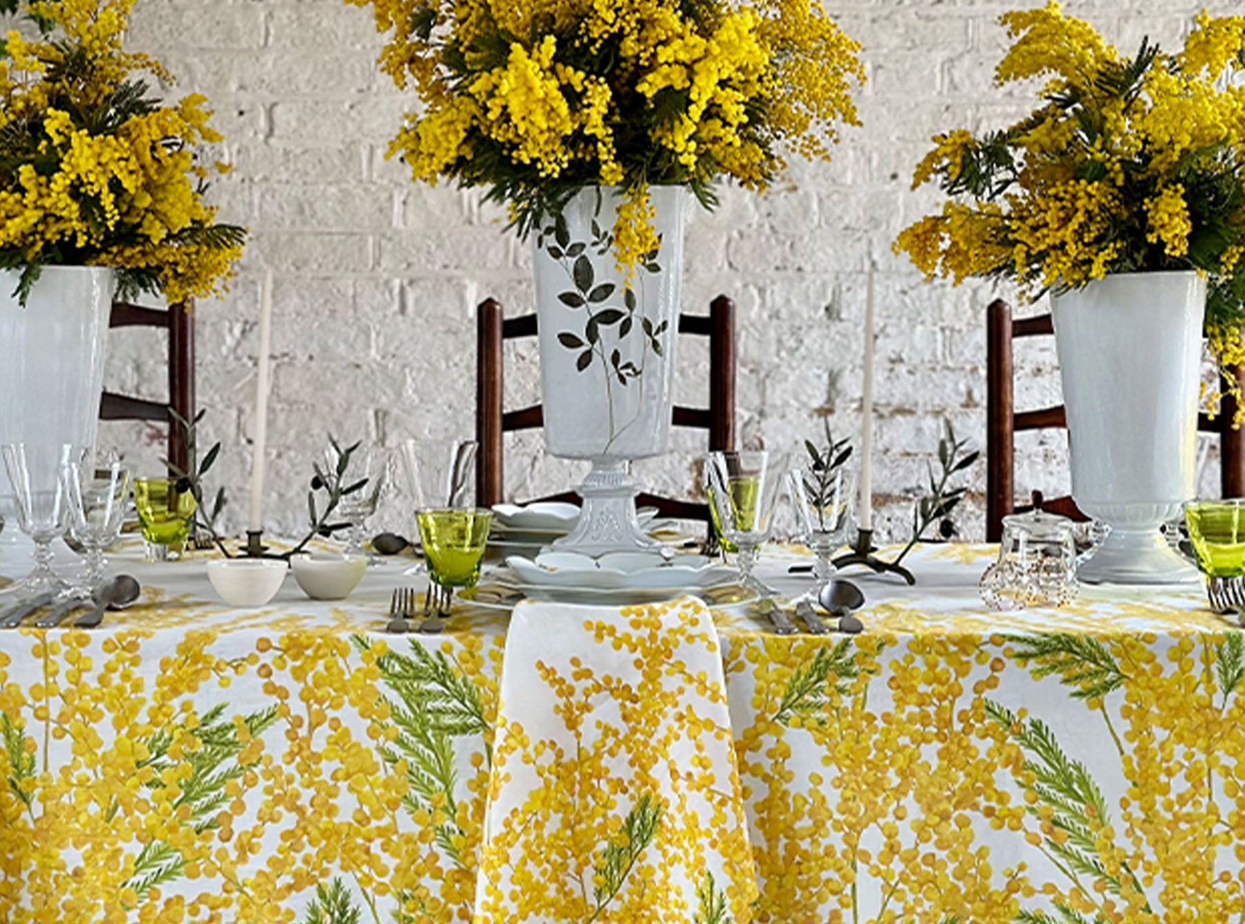 Mimosa Yellow Rim Hand-Painted Porcelain Charger Plate, 30cm