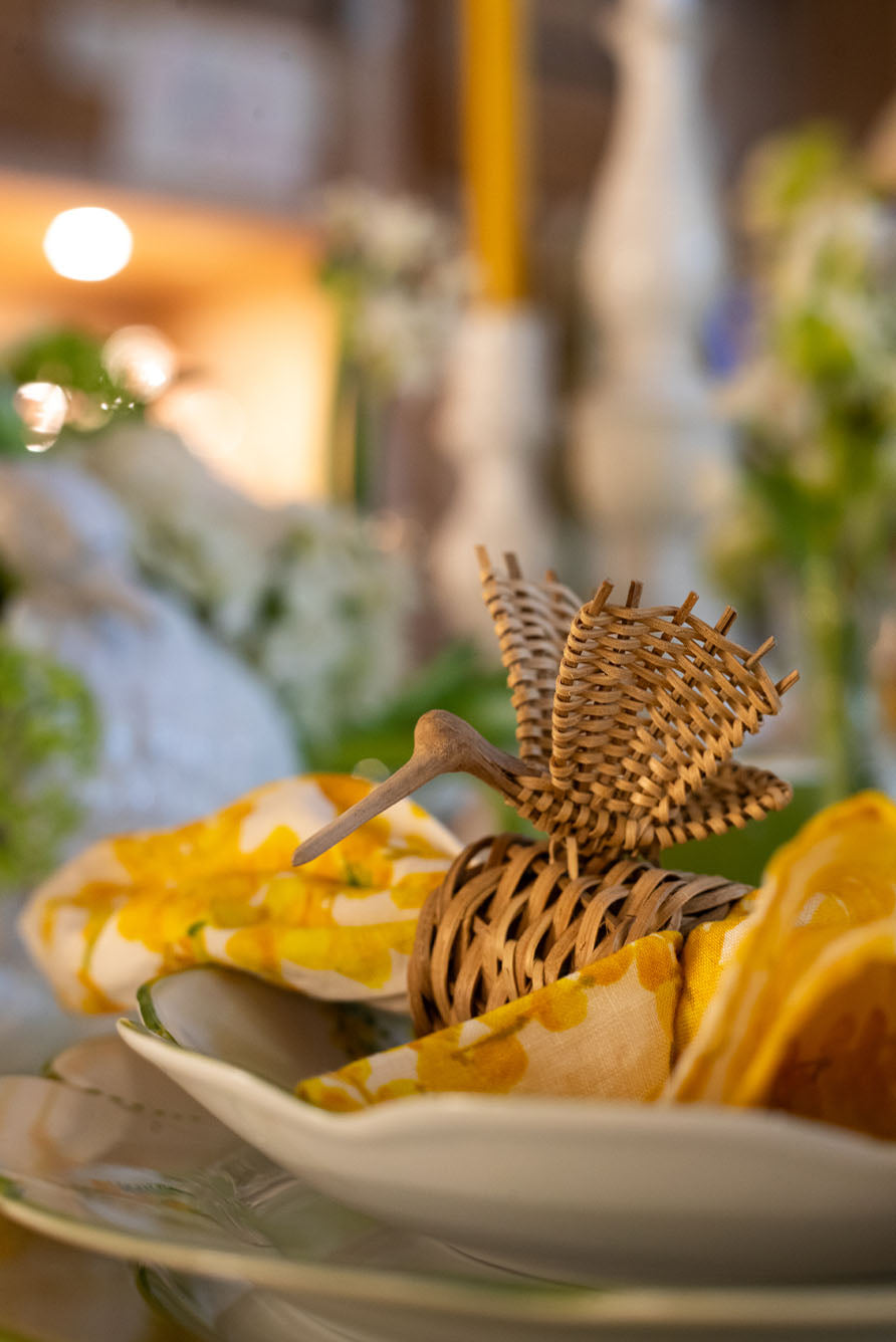 'Mimosa' Round Linen Tablecloth, 260cm