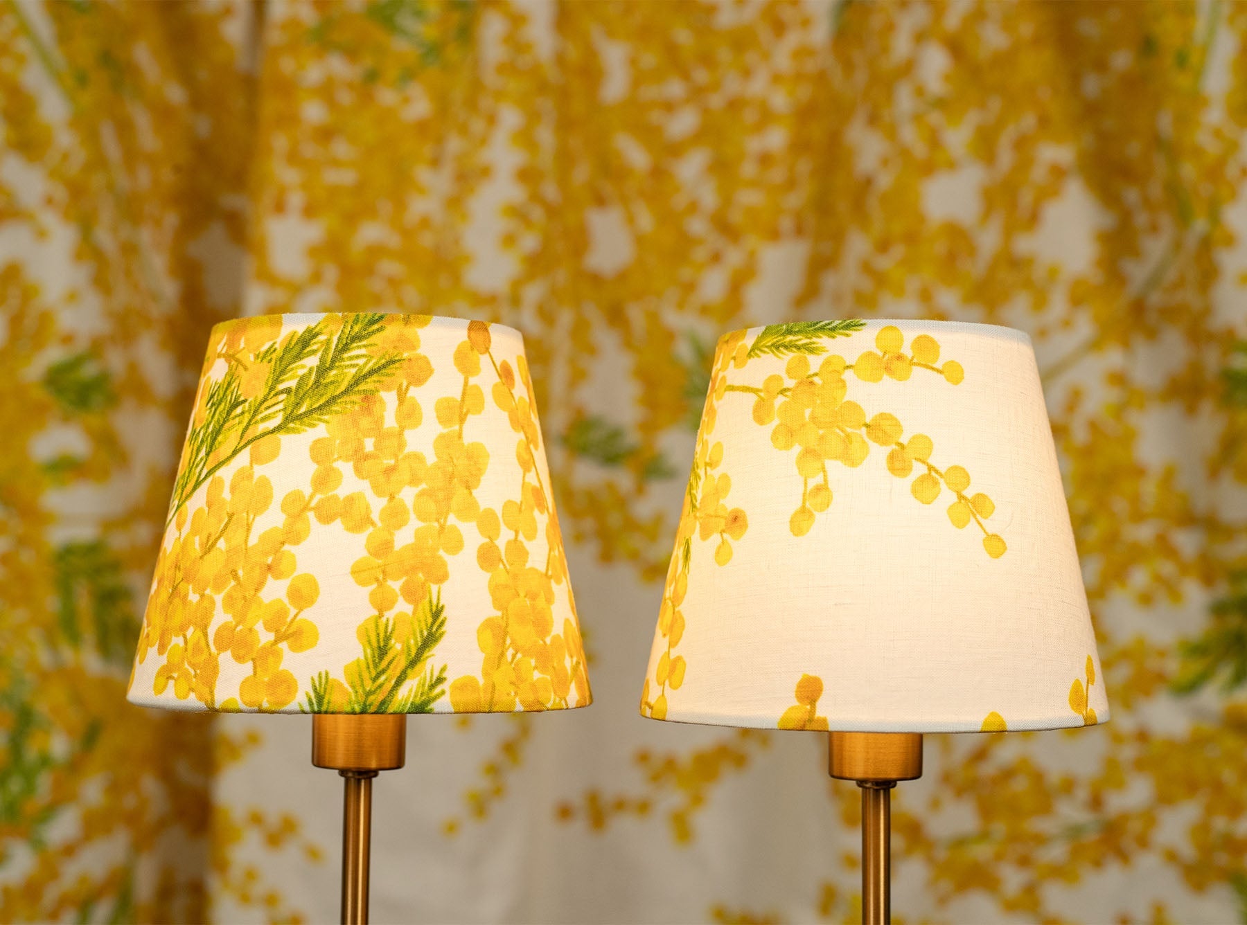 'Mimosa' Linen French Drum Lampshade, 13cm