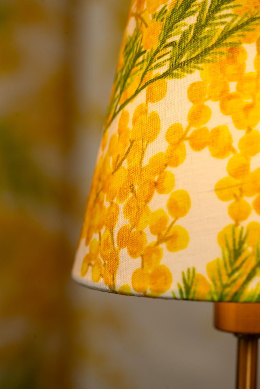 'Mimosa' Linen French Drum Lampshade, 13cm