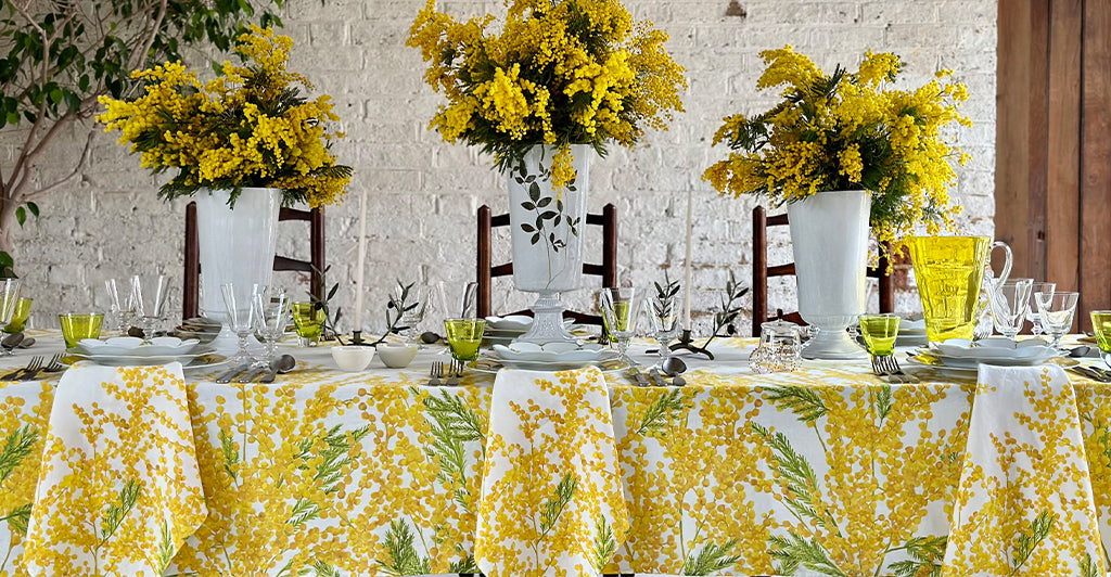 Mimosa Yellow Rim Hand-Painted Porcelain Charger Plate, 30cm