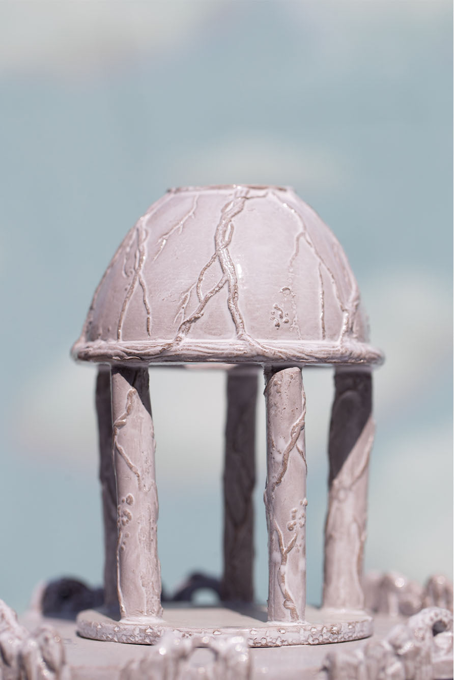 Mini Monde Fountain Double Cake Holder by Astier de Villatte