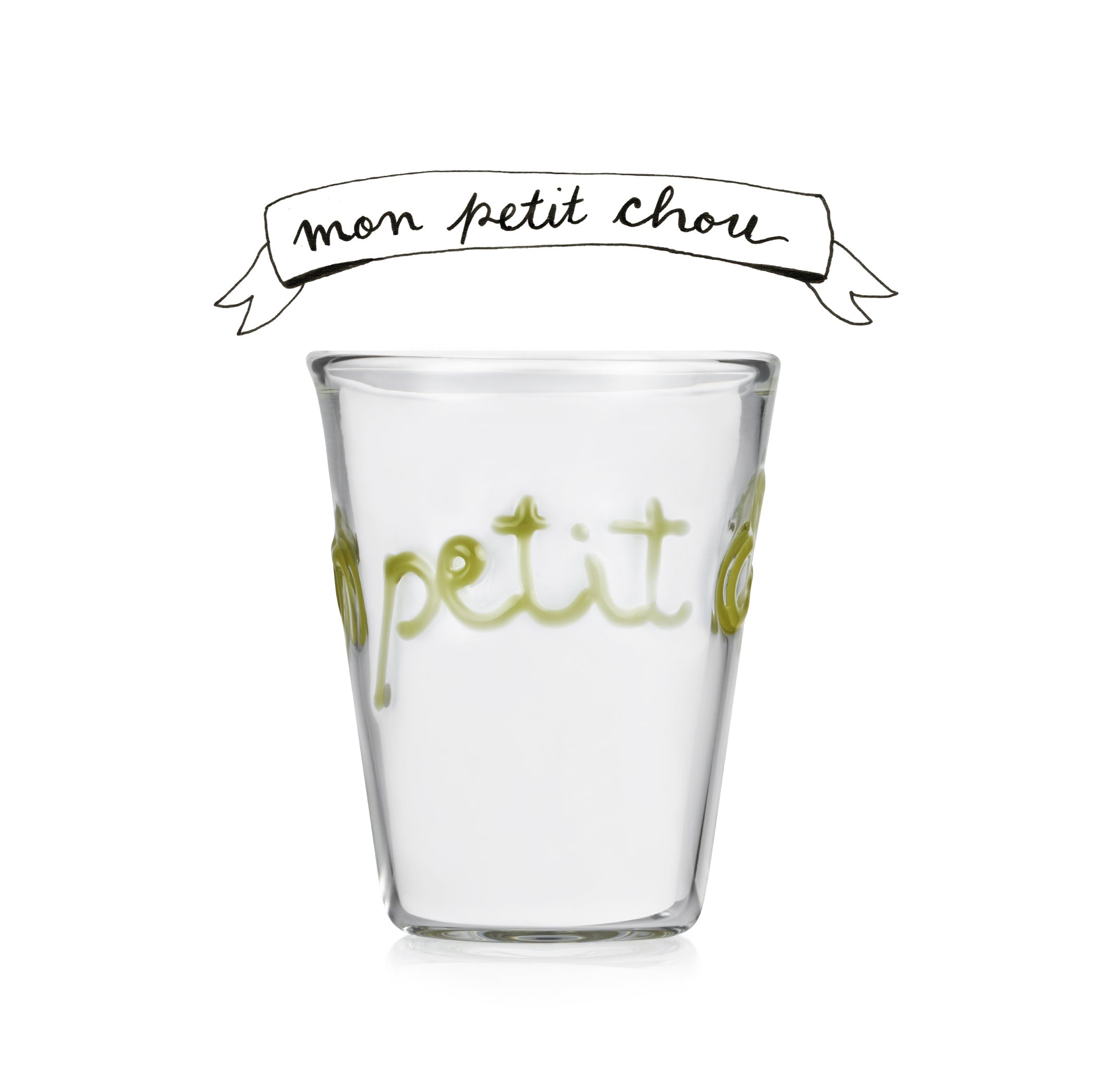 Handblown Glass "Mon Petit Chou" (My Sweetheart) Tumbler