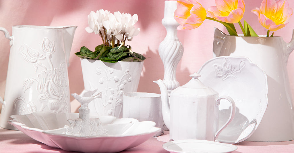 Amour Rose Dinner Plate by Astier de Villatte, 27cm
