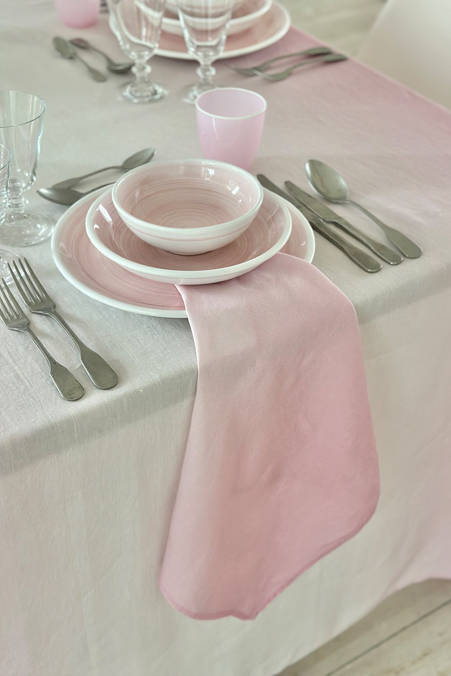 'Simply June' Fade Linen Tablecloth in Pink
