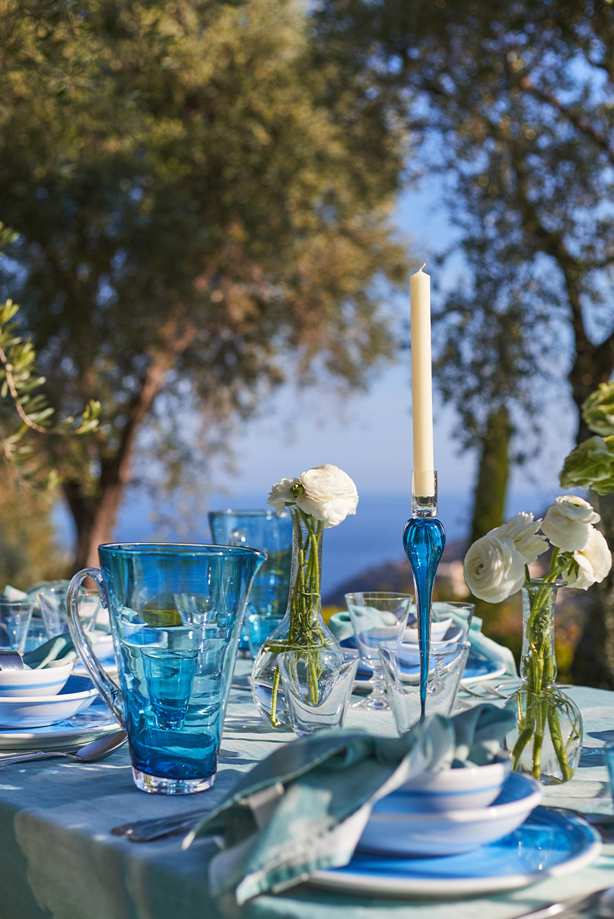 'Nuages' Cloud Linen Tablecloth in Blue