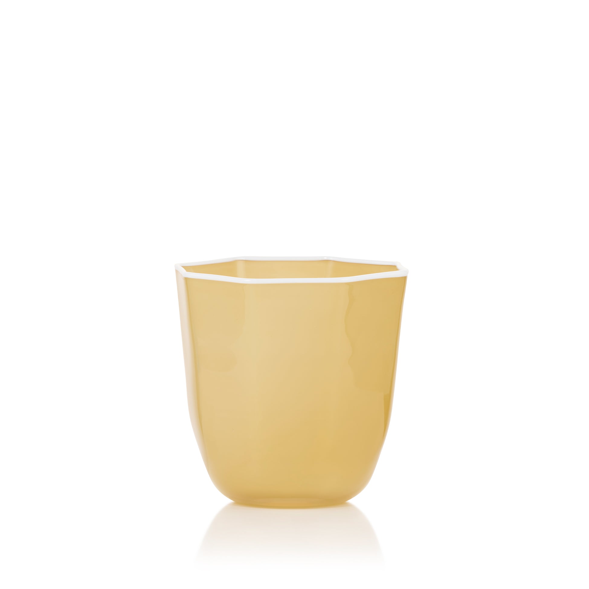 Handblown Glass Octagonal Tumbler in Ochre, 30cl