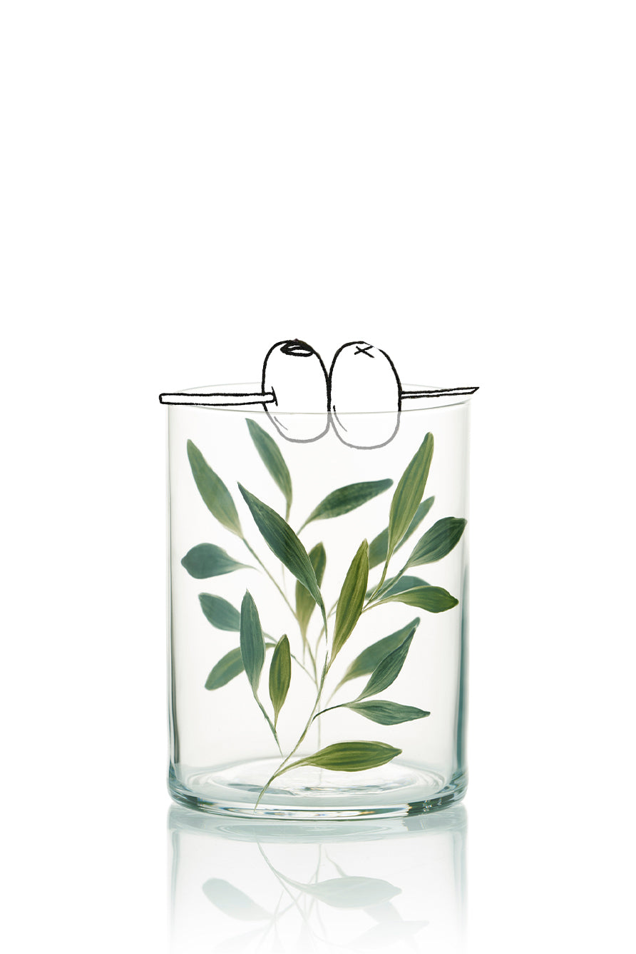 Olive Leaf Water Glass