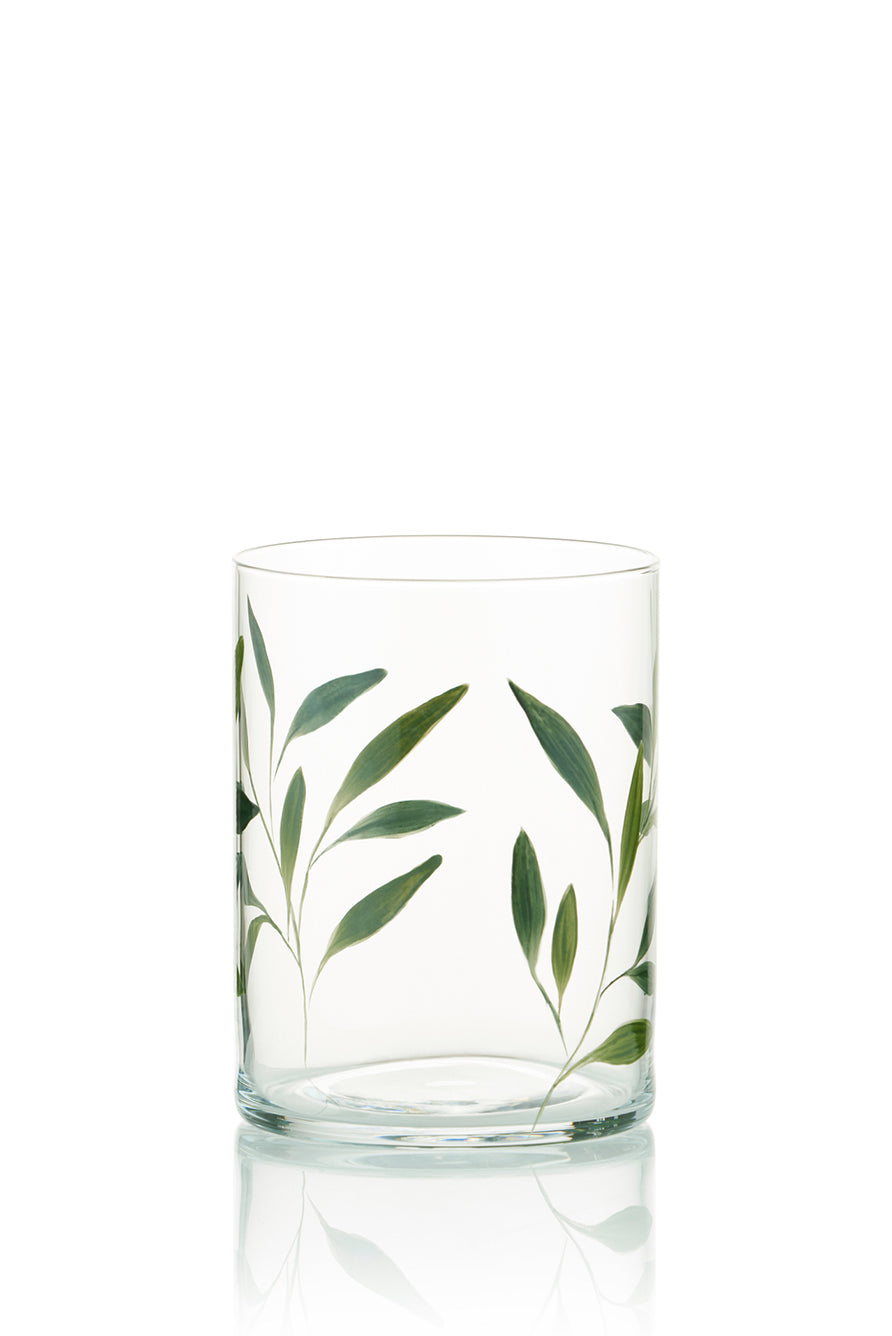 Olive Leaf Water Glass
