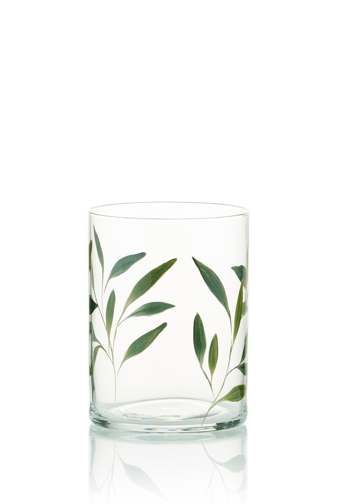 Olive Leaf Water Glass