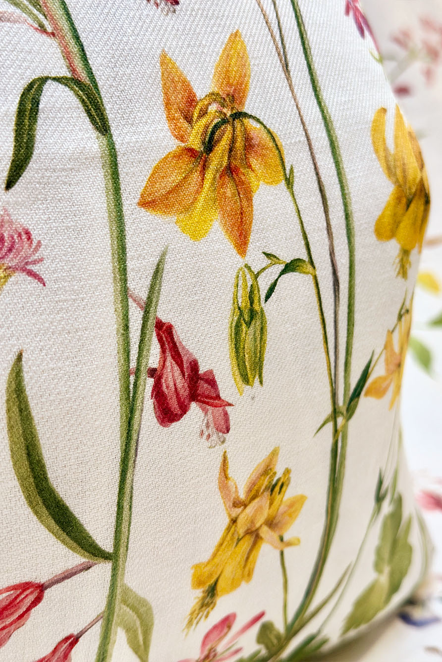 'Our June' Floral Linen Cushion Cover, 50X50cm