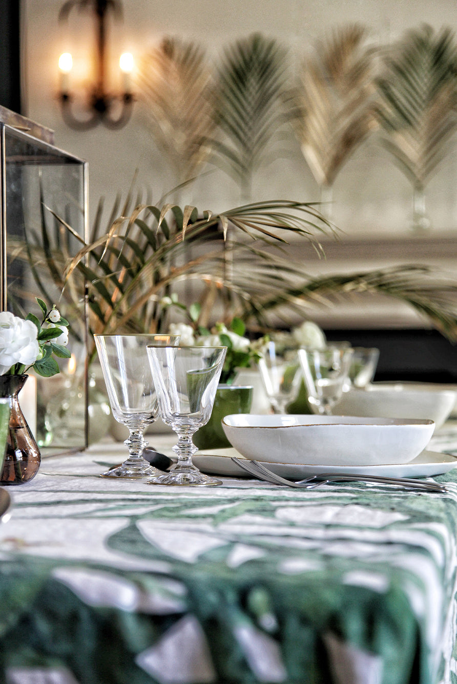 'Les Palmiers' Linen Tablecloth in Green