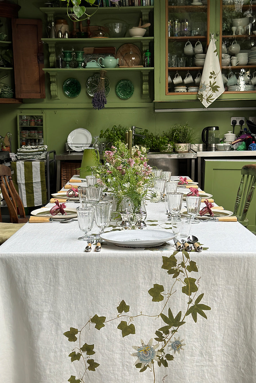 'Passiflora' Linen Tablecloth