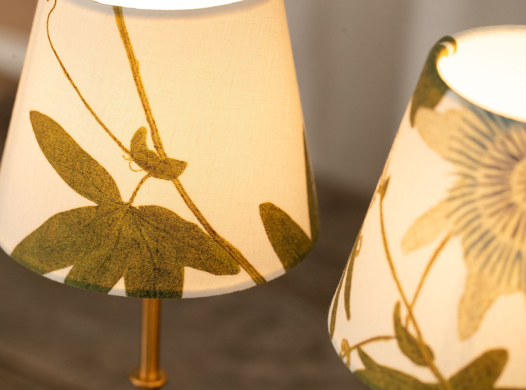 Set of 2 'Passiflora' French Drum Lampshade, 13cm