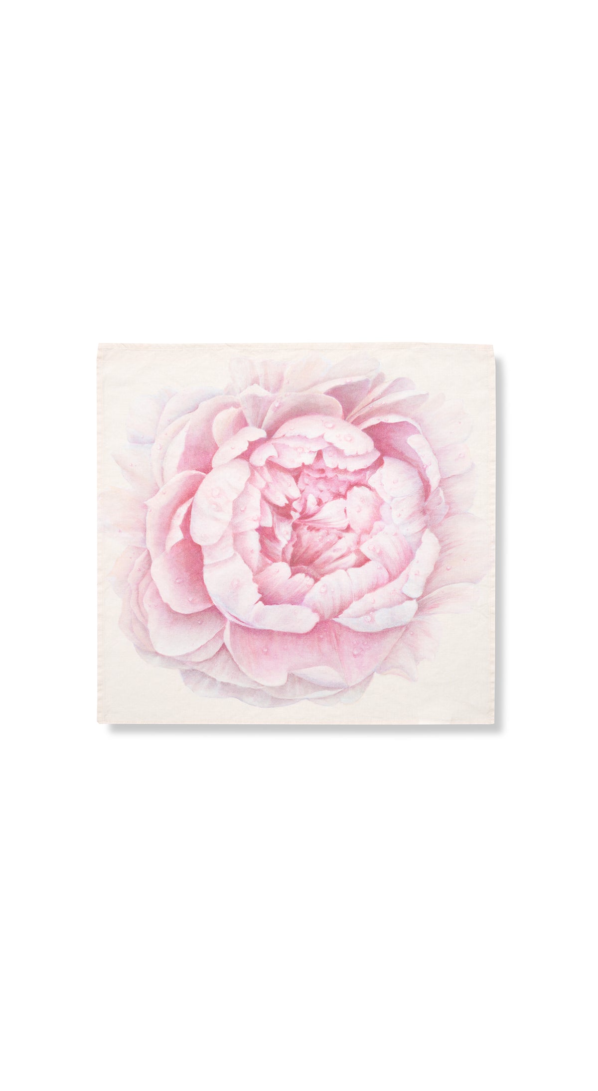 Pink Painted 'Peony' Linen Napkin 50x50cm