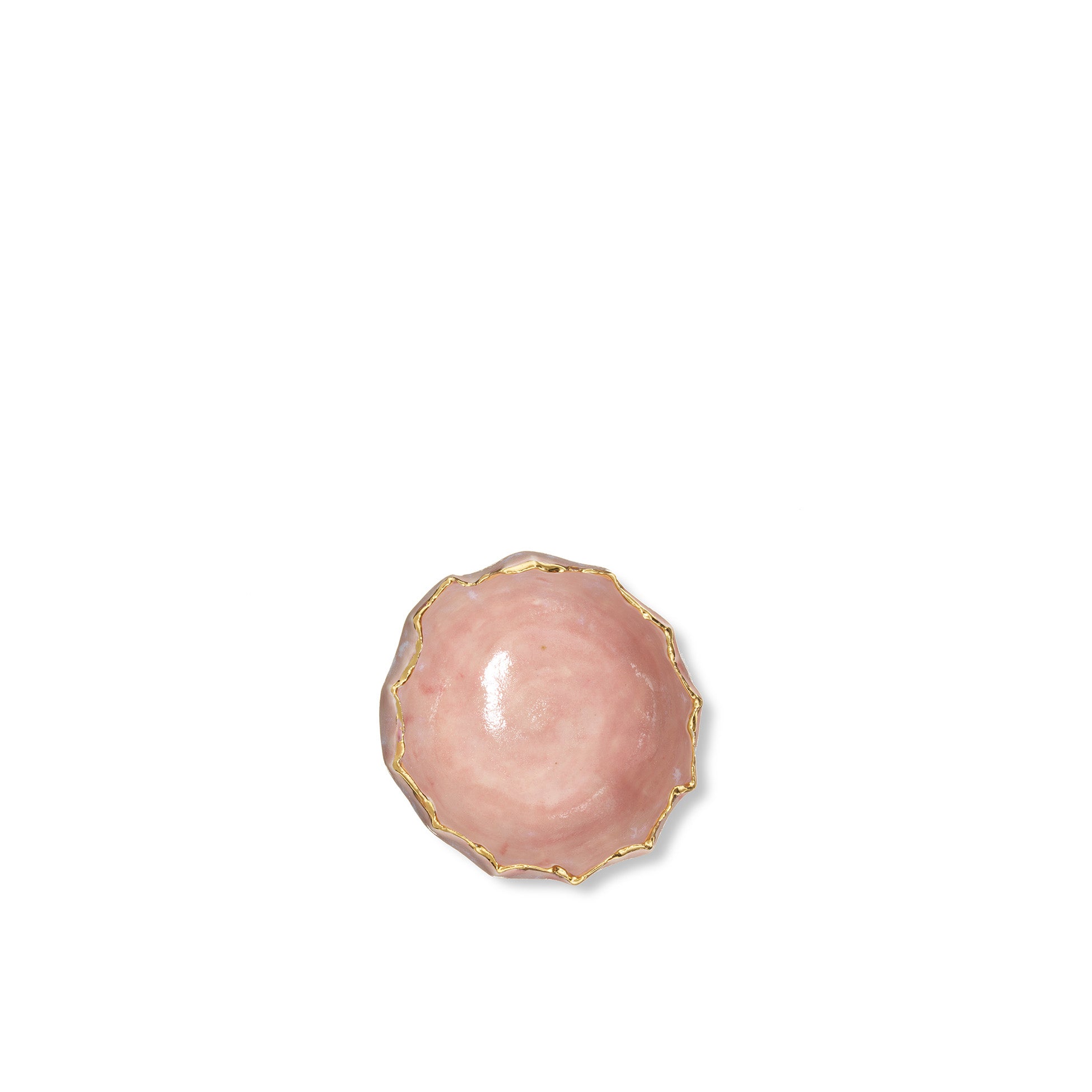Gold Rim Pink Pinch Pot, 7cm