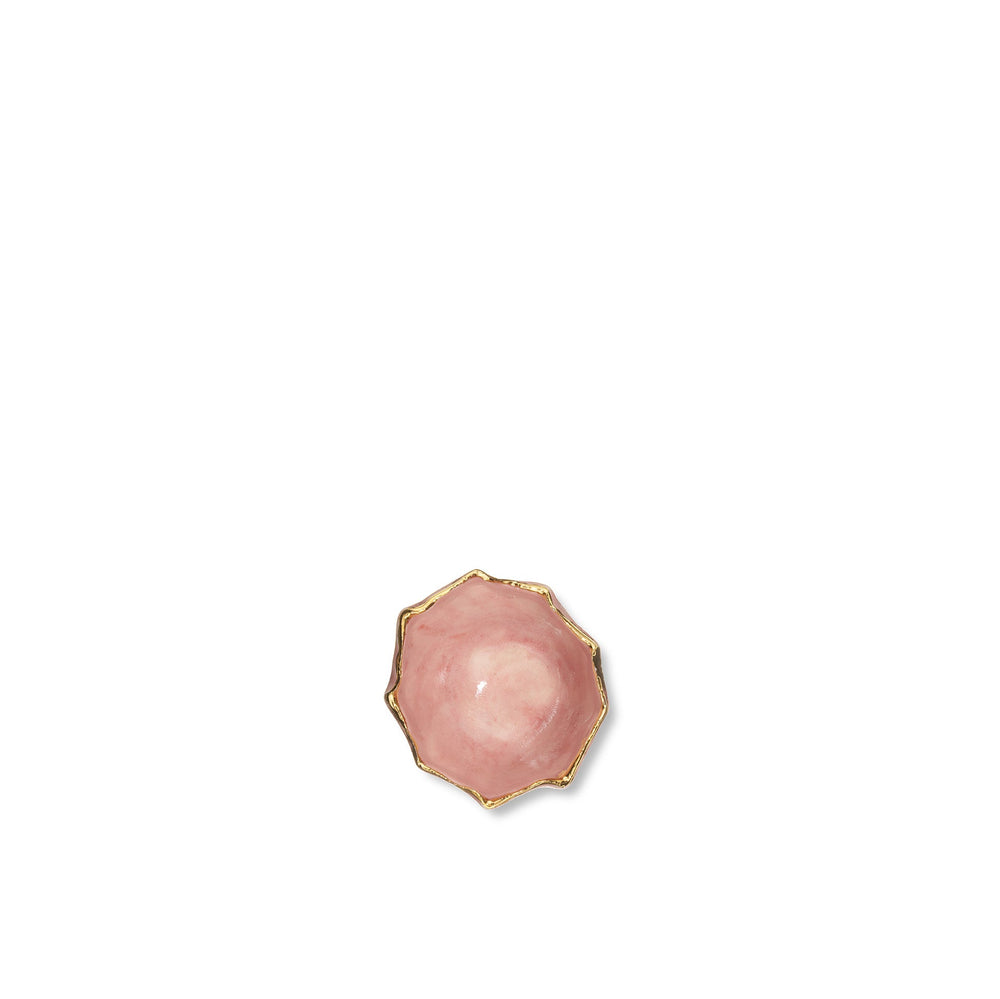 Gold Rim Pink Pinch Pot, 5cm