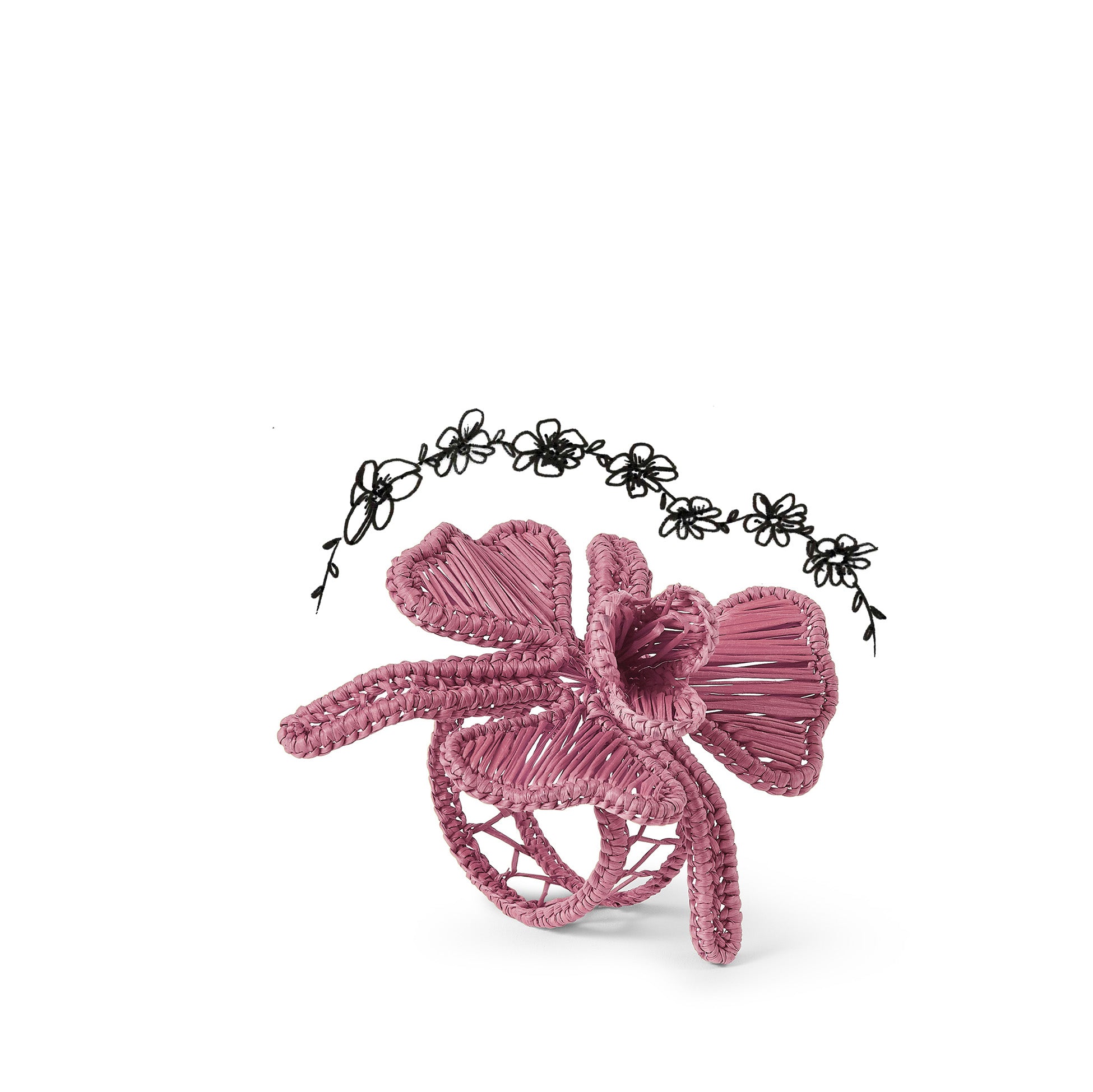 Handwoven Orchid Napkin Ring in Pink