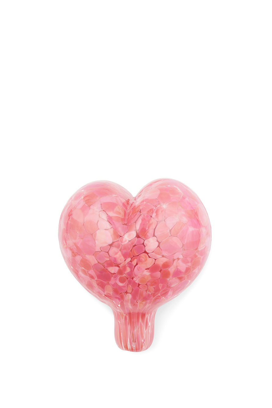 Glass Heart Bottle Stopper in Pink, 10cm