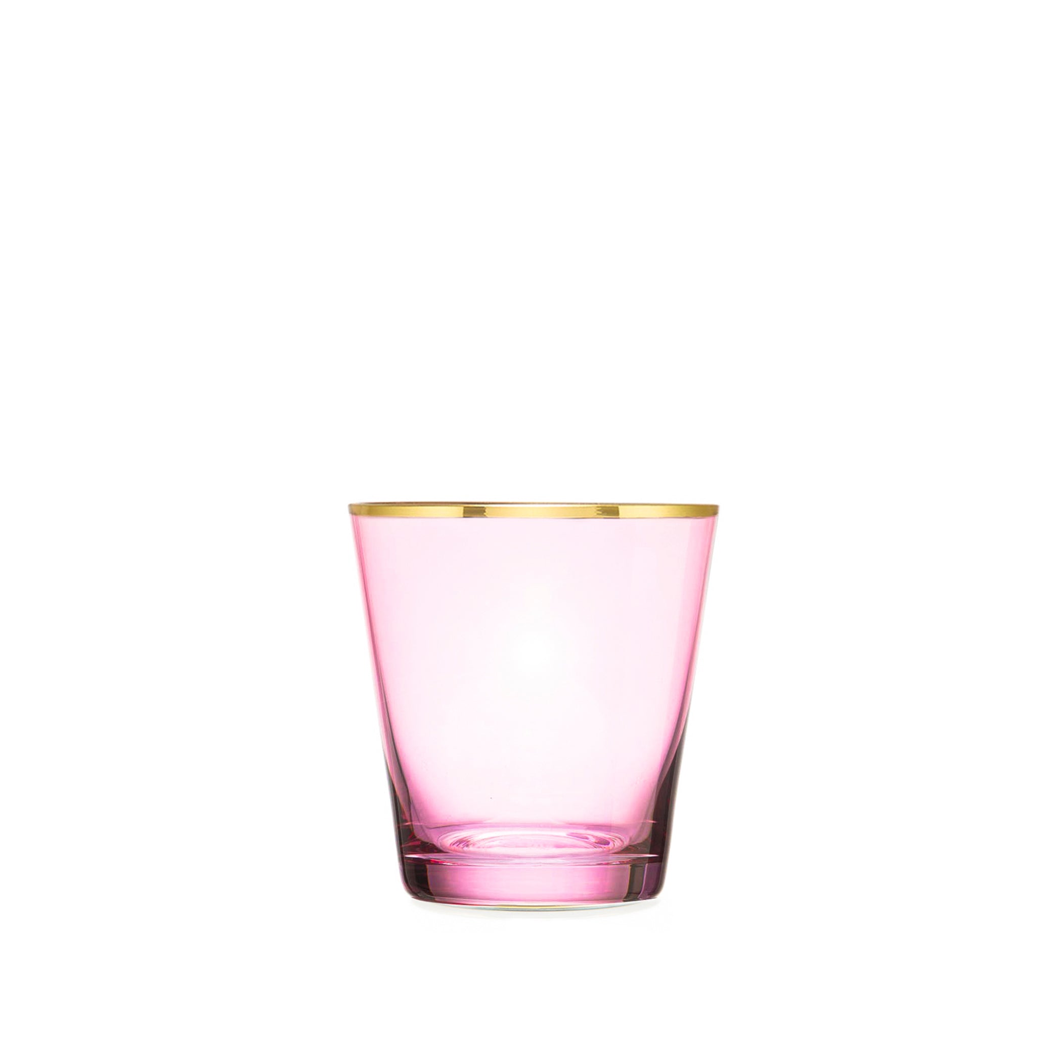 Handblown Italian Pink Glass Tumbler, 9.5cm