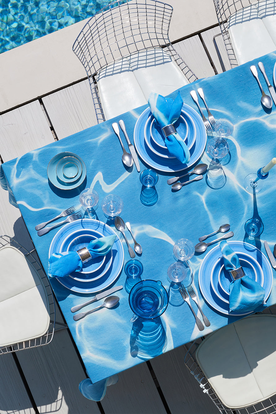 'La Piscine' Linen Tablecloth