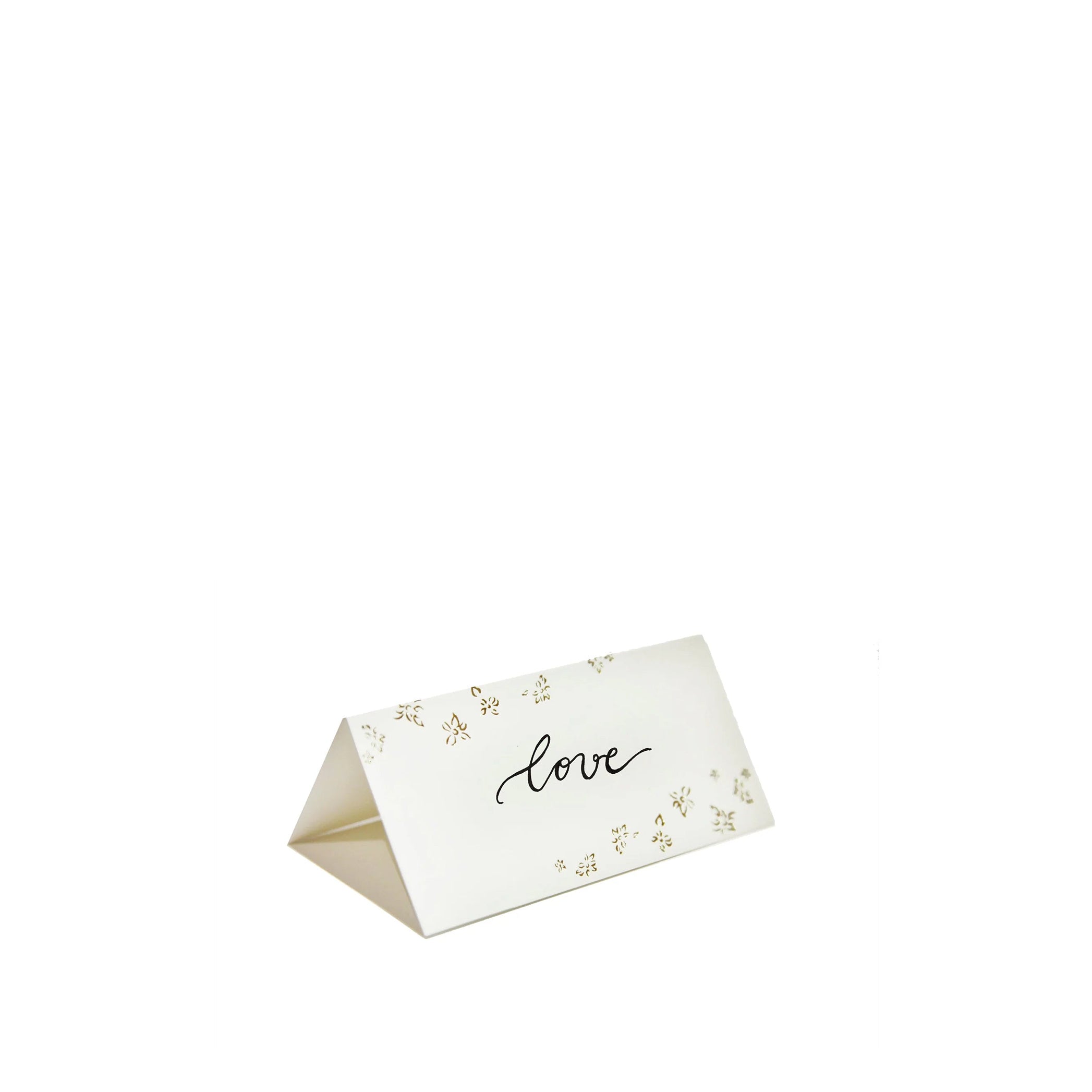 'Falling Flower' in Gold Place Card, Set of 12