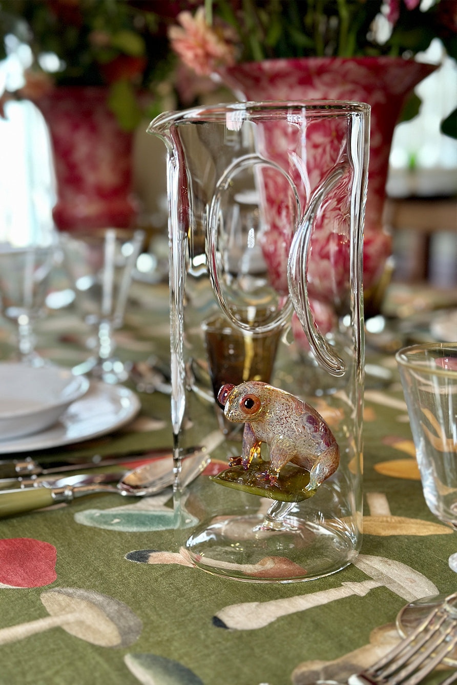 S&B x John Derian Green 'Fungi' Linen Napkin, 50x50cm