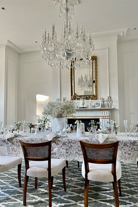 Lyon Lace Tablecloth in Ivory
